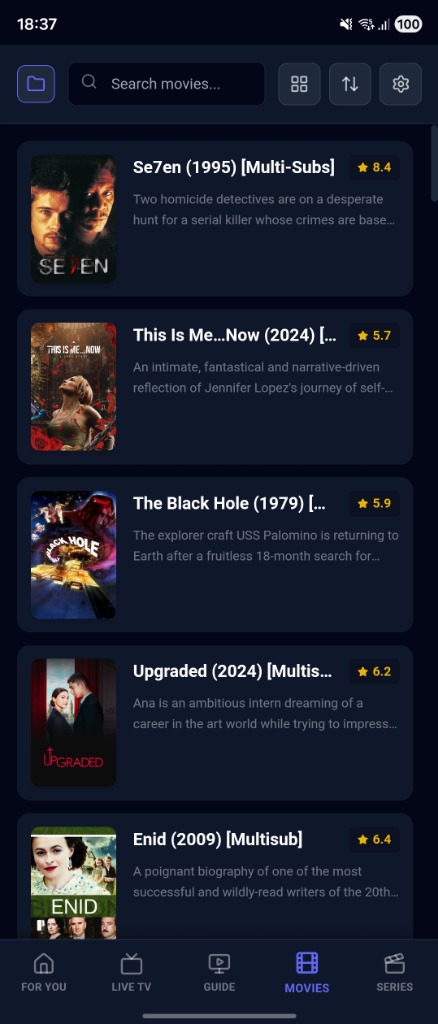 VOD List View